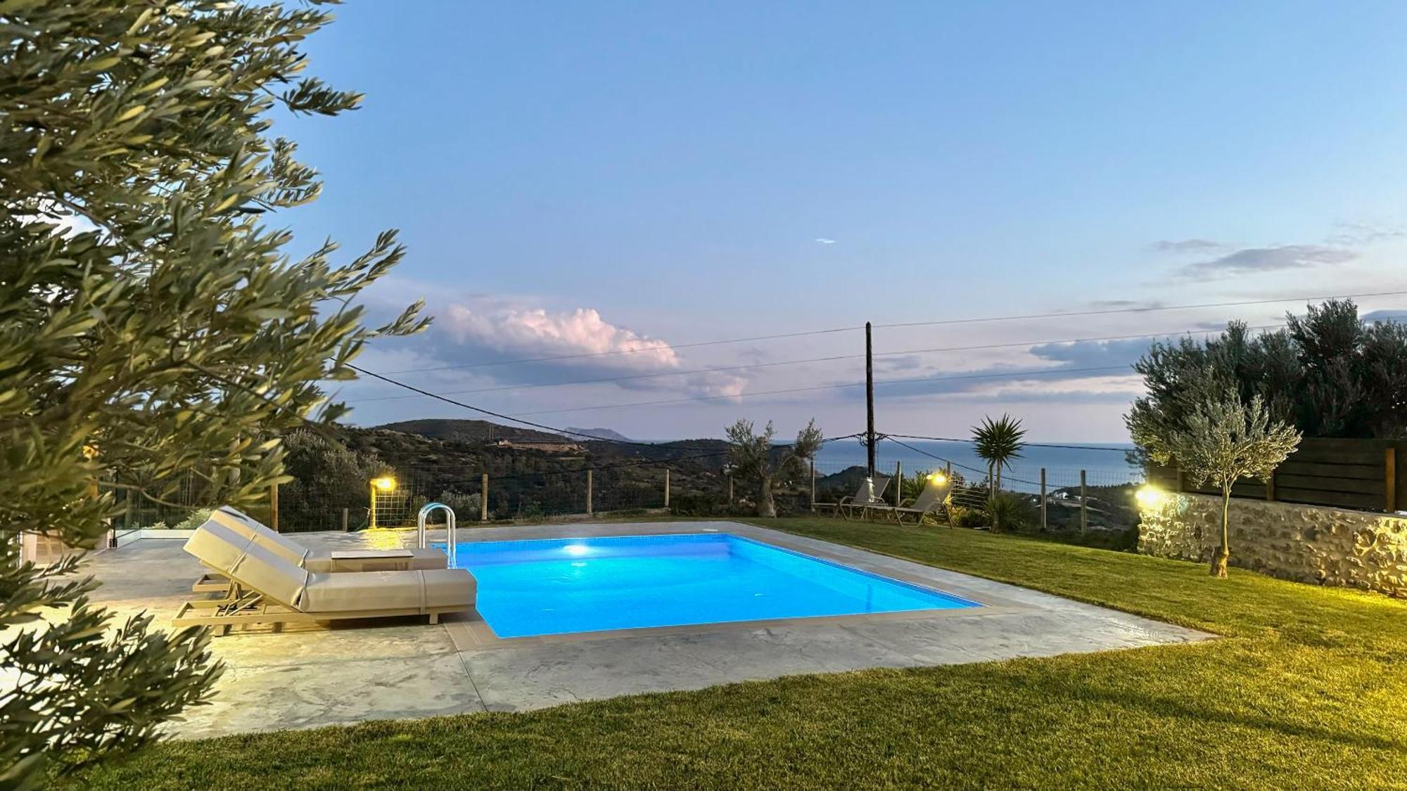 Villa Michael Triopetra Private Villa, Private Swimming Pool, Garden, Panoramic Sunset Екстериор снимка